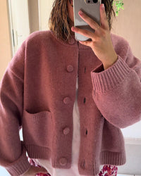 Vanessa Grob gestrickte Strickjacke – Rosa