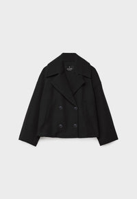 Lasitha | Kurze zweireihige Jacke – Schwarz